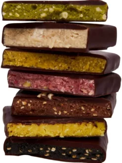Box of 7 nut butter chocolates, seven bestselling flavors