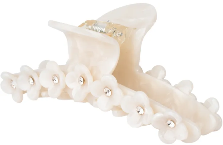 Bright Flower Clip - White