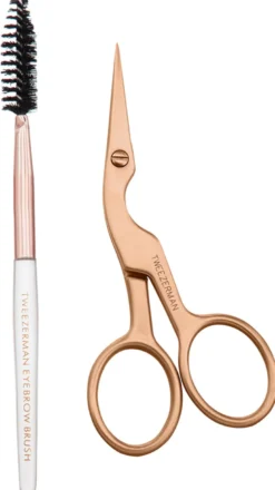 Brow Shaping Scissors & Brush - Rose Gold