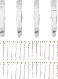 Clip Kit with 4 Alligator Clips and 30 Rose Gold Bobby Pins