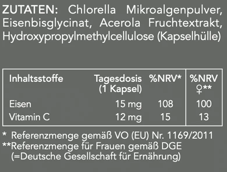Eisen Bisglycinat für Frauen + natürliches Vitamin C
