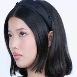 Floral Gleam Headband - Black