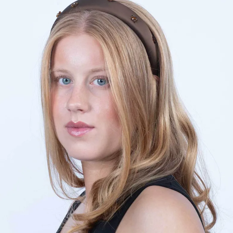 Floral Gleam Headband - Chocolate Fondant