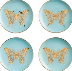 MARIPOSA COASTERS - SET OF 4 - BLUE/GOLD