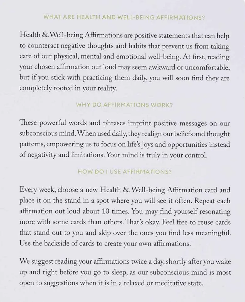Mindful Affirmations Health & Wellbeing