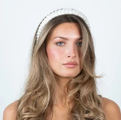 Perlé Headband Small - White