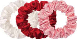 pure silk large scrunchies - rosy