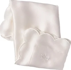 Pure Silk Queen Pillowcase with scalloped edge - white