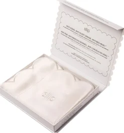 Pure Silk Queen Pillowcase with scalloped edge - white