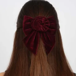 Rosie Velvet Bow - Bordeaux