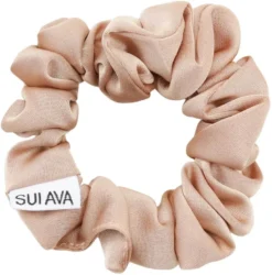 Ruched Ribbon Scrunchie - Almond
