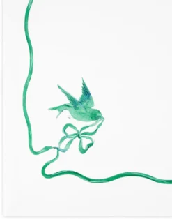 SECRET GARDEN NAPKIN - GREEN AND WHITE