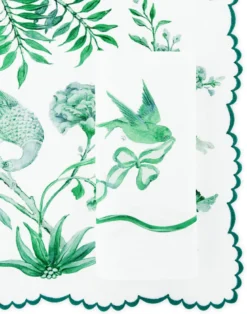 SECRET GARDEN NAPKIN - GREEN AND WHITE