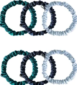 Skinny Scrunchie Set - Midnight Blue, Blue Belle & Green Sapphire