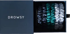Skinny Scrunchie Set - Midnight Blue, Blue Belle & Green Sapphire