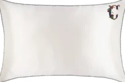 slip pure silk initial collection queen pillowcase - white