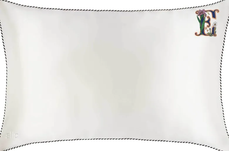 slip pure silk initial collection queen pillowcase - white