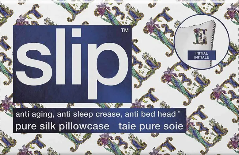 slip pure silk initial collection queen pillowcase - white
