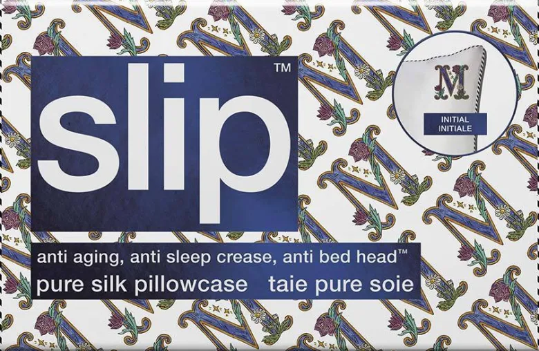slip pure silk initial collection queen pillowcase - white