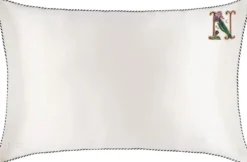 slip pure silk initial collection queen pillowcase - white