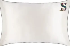 slip pure silk initial collection queen pillowcase - white