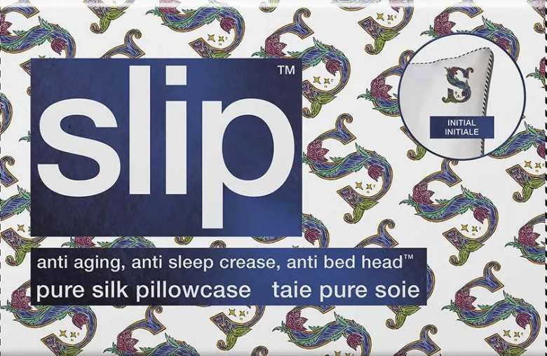 slip pure silk initial collection queen pillowcase - white