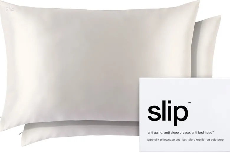 slip pure silk queen pillowcase duo - white