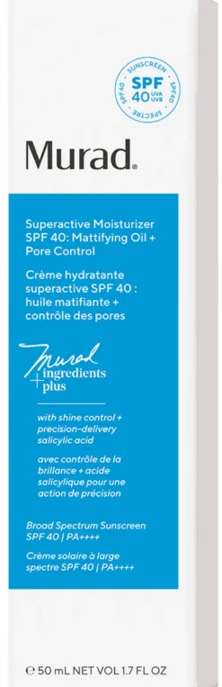 Superactive SPF 40 Moisturizer: Mattifying Oil + Pore Control
