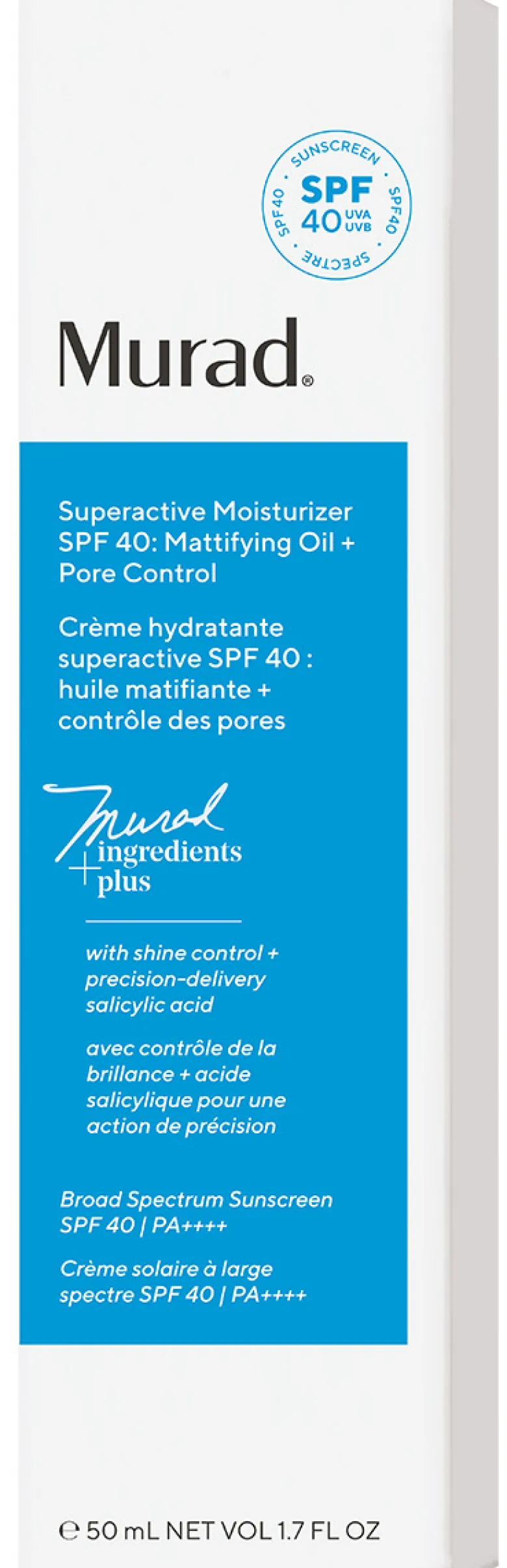 Superactive SPF 40 Moisturizer: Mattifying Oil + Pore Control