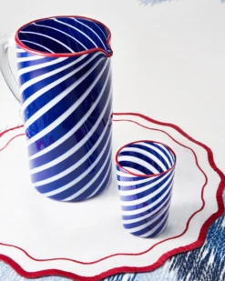 WAVE PLACEMAT - RED AND WHITE